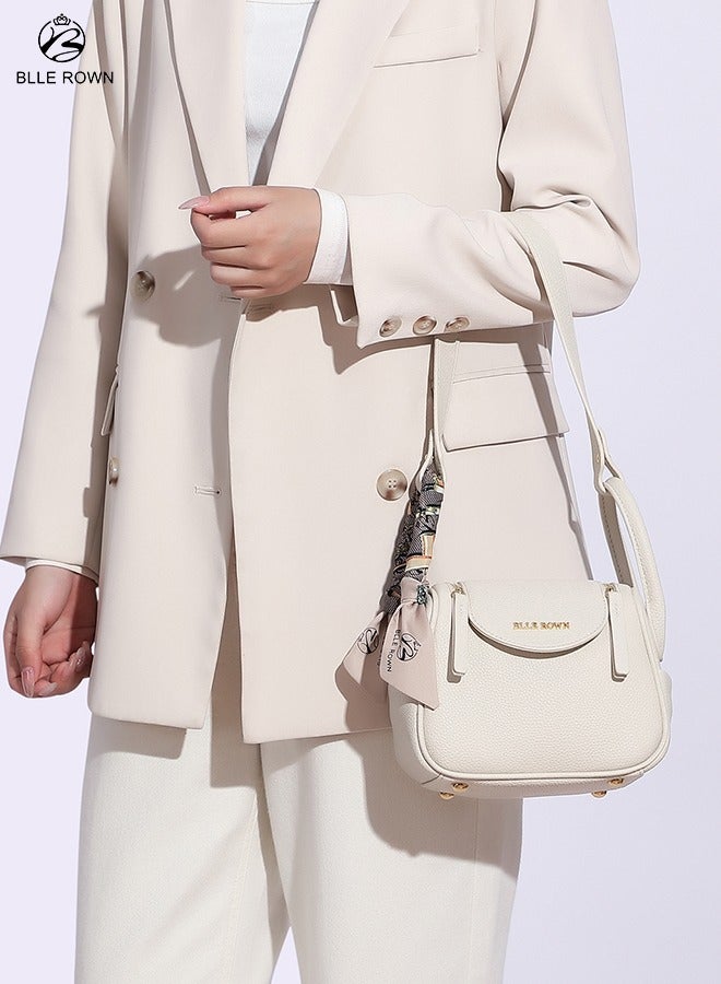 بليه روان شنطة نسائية فاخرة شنطة يد وكتف وكروس مزودة بوشاح أنيق وحزامين بتصميم عصري مثالية للعمل والتسوق والسفر - Image 1