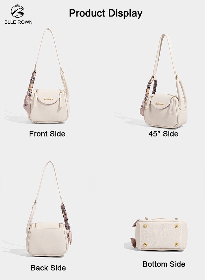بليه روان شنطة نسائية فاخرة شنطة يد وكتف وكروس مزودة بوشاح أنيق وحزامين بتصميم عصري مثالية للعمل والتسوق والسفر - Image 3