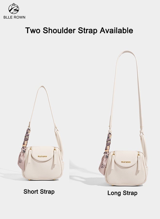 بليه روان شنطة نسائية فاخرة شنطة يد وكتف وكروس مزودة بوشاح أنيق وحزامين بتصميم عصري مثالية للعمل والتسوق والسفر - Image 4