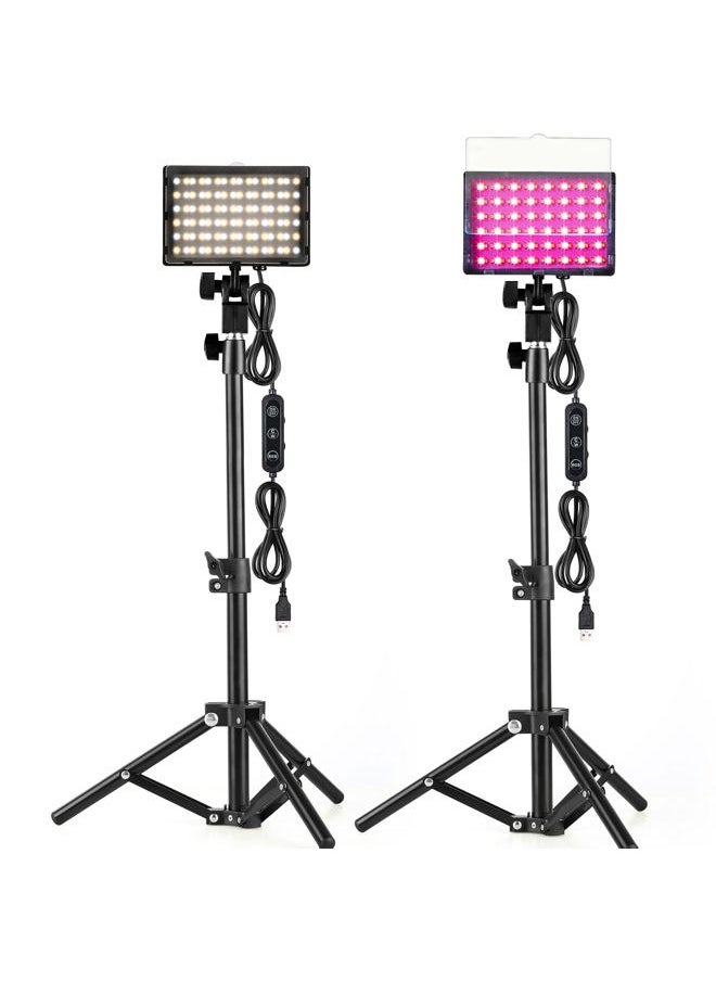 VILTROX RGB Photography Lighting,USB Powered 2600K-6000K LED Tabletop Light with Stand, for Zoom Calls Video Conference Webcam Meeting Tiktok Game Streaming YouTube Photo Video Studio Shooting （2 Packs  - Image 1