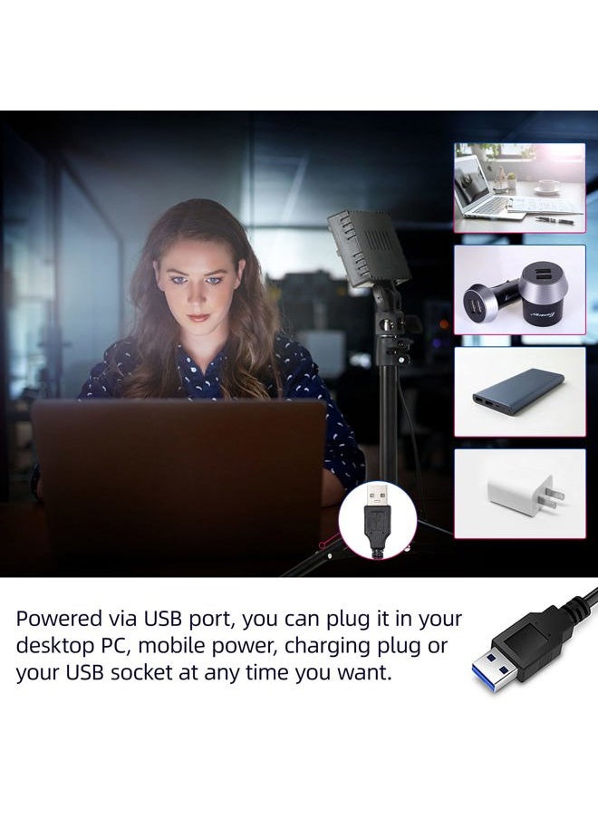 VILTROX RGB Photography Lighting,USB Powered 2600K-6000K LED Tabletop Light with Stand, for Zoom Calls Video Conference Webcam Meeting Tiktok Game Streaming YouTube Photo Video Studio Shooting （2 Packs  - Image 4