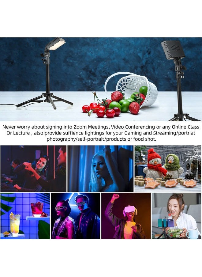 VILTROX RGB Photography Lighting,USB Powered 2600K-6000K LED Tabletop Light with Stand, for Zoom Calls Video Conference Webcam Meeting Tiktok Game Streaming YouTube Photo Video Studio Shooting （2 Packs  - Image 5