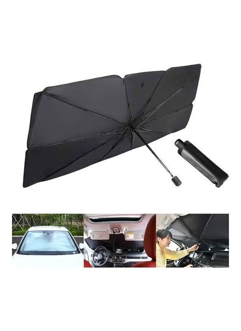 "Foldable Car Windshield Sun Shade with Rotatable Handle – UV Protection & Heat Blocking Car Umbrella for Front Window – Compact, Easy-to-Use Automotive Sunshade with Velcro Tapered Edge – Keep Your Vehicle Cool"