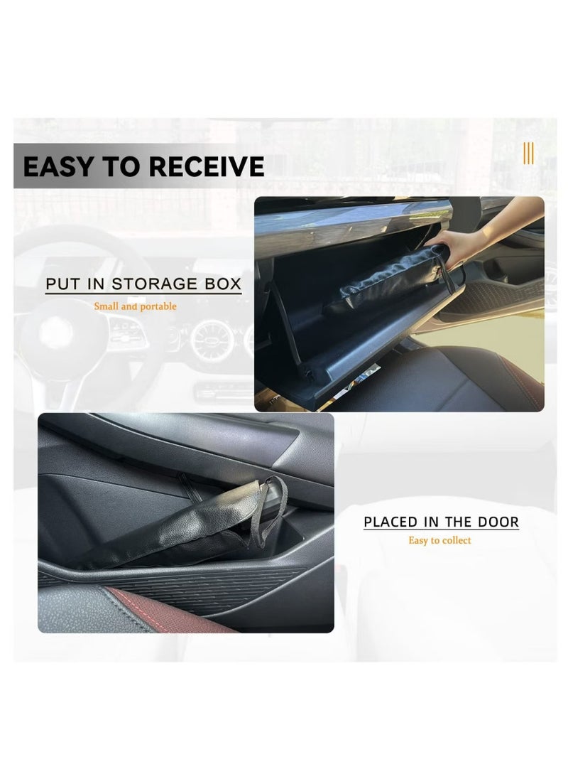 HIAS - "Foldable Car Windshield Sun Shade with Rotatable Handle – UV Protection & Heat Blocking Car Umbrella for Front Window – Compact, Easy-to-Use Automotive Sunshade with Velcro Tapered Edge – Keep Your Vehicle Cool" - Image 1