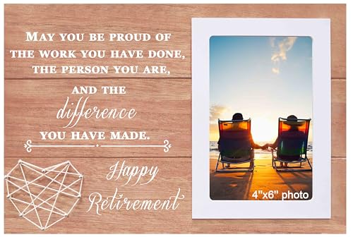 NZY Wooden Handmade Photo Picture Frame Fits 6"x 4" Photo Happy Retirement Gifts for Women Retirement Appreciation Present for Mom Boss Co-workers Teachers Nurse Friends Wife Sister - Image 1