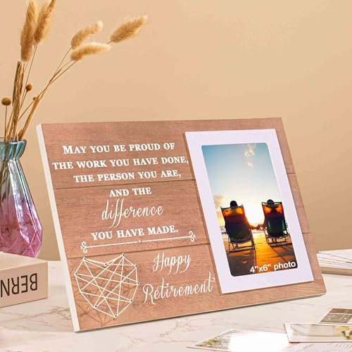 NZY Wooden Handmade Photo Picture Frame Fits 6"x 4" Photo Happy Retirement Gifts for Women Retirement Appreciation Present for Mom Boss Co-workers Teachers Nurse Friends Wife Sister - Image 5