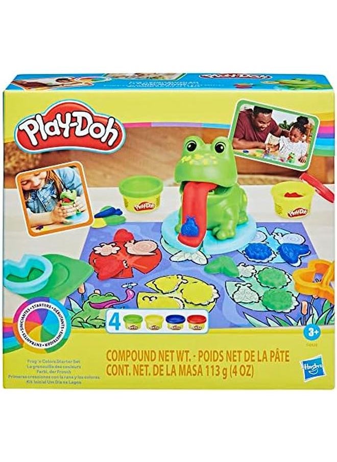 بلاي دوه مجموعة Frog 'N Colors المبتدئة مع ألعاب Playmat لمرحلة ما قبل المدرسة للفتيات والفتيان بعمر 3 سنوات وحتى لعبة الضفدع للحرف اليدوية في مرحلة ما قبل المدرسة و4 ألوان مركبة للنمذجة  - Image 2
