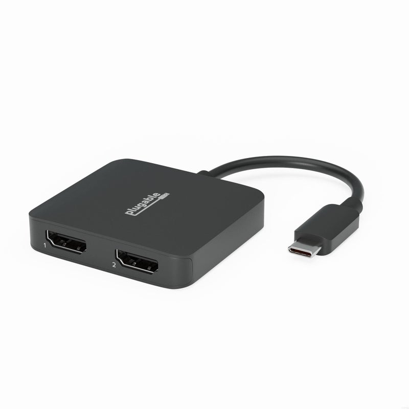 Plugable USB C to HDMI Adapter for Dual Monitors 4K 60Hz Compatible with Windows Chromebook USBC Thunderbolt USB4 Laptops MST Extended Display Type C Multi HDMI Port Adapter Driverless USBCMSTH2 - Image 2