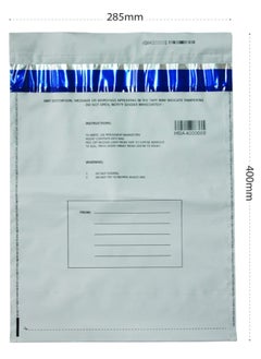 HSA Security TAMPER EVIDENT BAG WITH VOID/OPEN Message, A4 Size 400mm x 285mm (15.7" x 11.2") OPAQUE WHITE Plastic Cash Bags, Barcoded, Serialized, Perforated Serialized Receipt. 70 Microns (25)