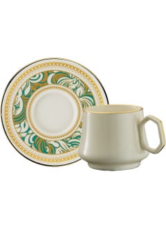 Sandro Moreno 1453 Shawl Geometric Gold 12 Piece Coffee Cup Set for 6 People 90 ml  - Image 5