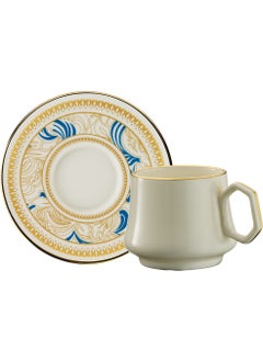 Sandro Moreno 1453 Shawl Geometric Gold 12 Piece Coffee Cup Set for 6 People 90 ml  - Image 2