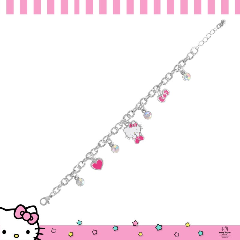 Hello Kitty Sanrio Charm Bracelet 6.5" + 1" - Plated Bracelet Official License Jewelry - Image 3