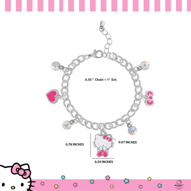 Hello Kitty Sanrio Charm Bracelet 6.5" + 1" - Plated Bracelet Official License Jewelry - Image 5