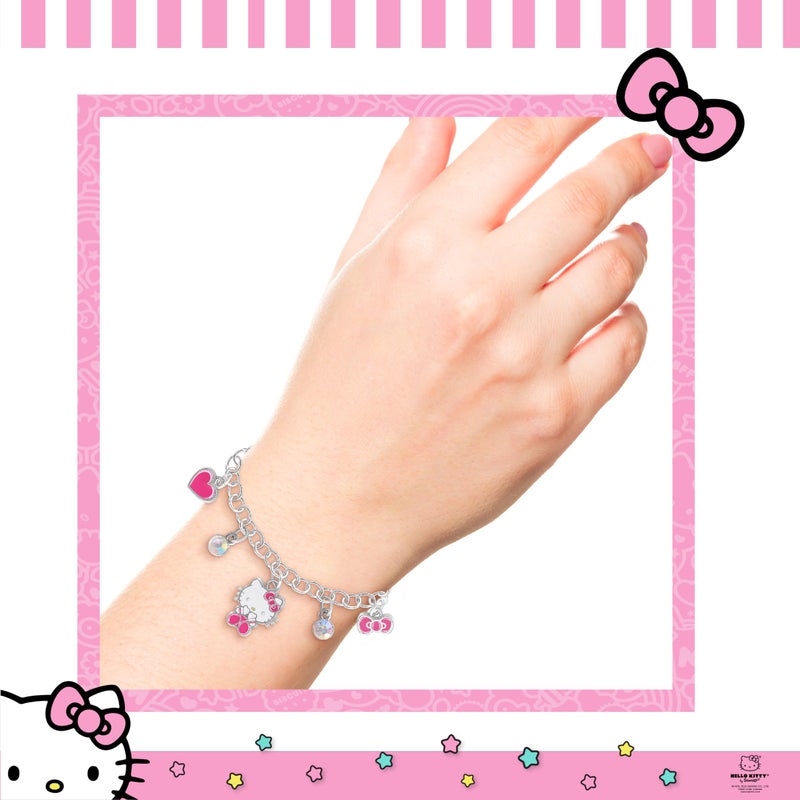 Hello Kitty Sanrio Charm Bracelet 6.5" + 1" - Plated Bracelet Official License Jewelry - Image 2