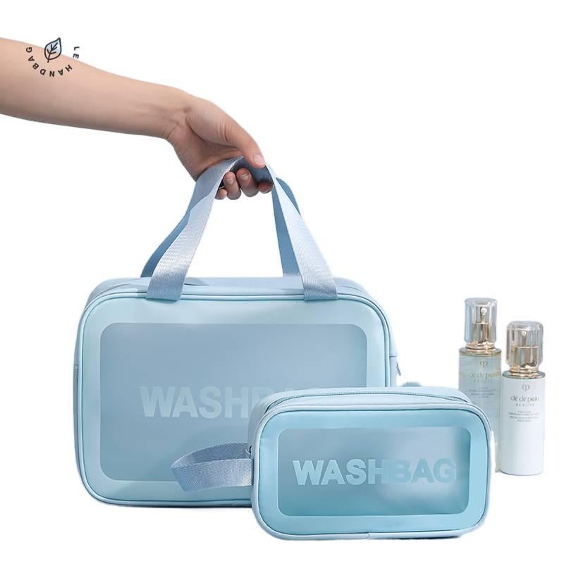 Large Capacity Travel Makeup Bag with Cosmetic Organizer Cosmetic Pouch Black - Image 1