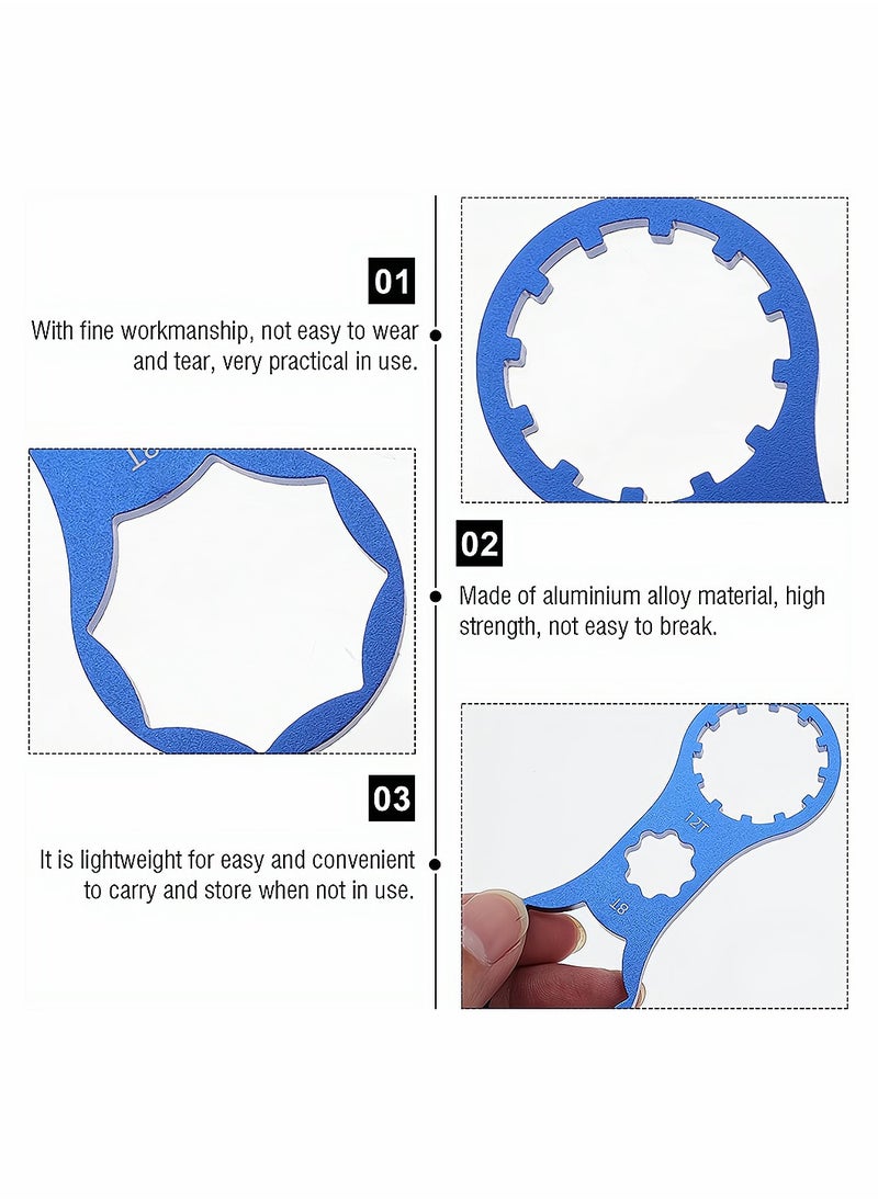 SYOSI Bicycle Wrench, Bike Front Fork Shoulder Cover Wrench Cap Removal and Installation Wrench Spanner Tool, Bicycle Front Fork Repair Tool for XCM/XCT/RST MTB Bike, 2 Pcs, Blue and Red  - Image 5