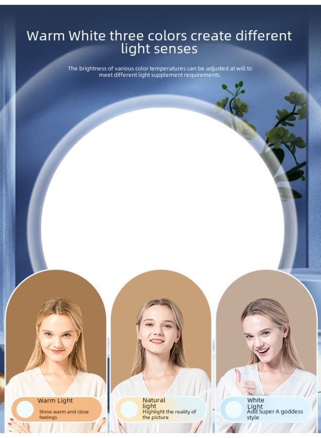 16cm Large Screen LED Beauty Light Anchor Mobile Live Broadcast Round Fill Light Full Screen Fill Light Bracket Suit-Specifications:Full Screen Beauty Lamp (without Lamp Holder) - Image 4