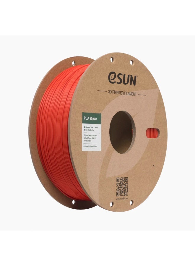 eSUN PLA خيوط أساسية 1.75 مم، خيوط طابعة ثلاثية الأبعاد PLA أساسية، دقة الأبعاد +/- 0.03 مم، 1 كجم بكرة (2.2 رطل) خيوط طباعة ثلاثية الأبعاد للطابعات ثلاثية الأبعاد، أحمر