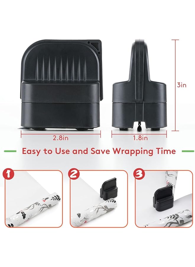 erorex Wrapping Paper Cutter With Wheels Gift Wrap Cutter Straight Line Gift Wrap Cutter For Birthday And Christmas Gift Wrapping Paper Roll Cutter Tool Black For Various Roles And Papers 2Pcs Black - Image 5