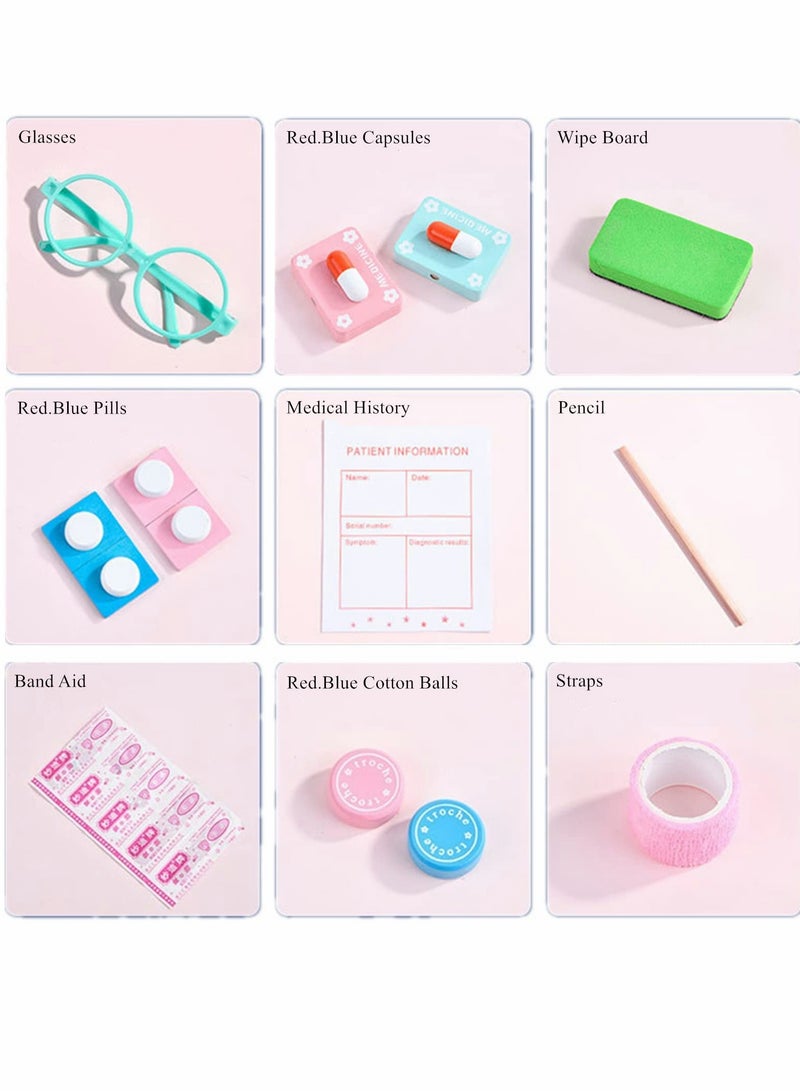 Children's Wooden Doctor Toy Set, Pretend Oral Dentistry Little Doctor Nurse Toy Set, Role-playing Educational Learning, Educational Games for Boys and Girls - Image 3