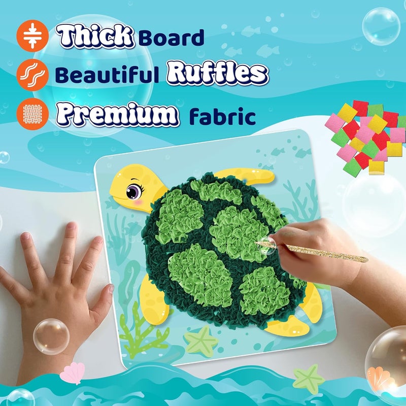 jackinthebox Poke Poke Art – Ocean Theme, Mess-Free Fabric Art and Craft, Flower Pressing Kits, Gift for Kids, Toys for Girls and Boys Ages 4 5 6 7 8 - Image 5