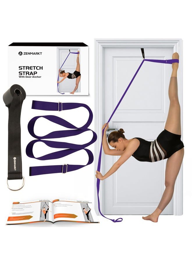 Zenmarkt Stretch Strap with Door Anchor – Improve Leg Stretching with Door Flexibility Trainer - Perfect Home Equipment for Ballet, Dance, MMA, Taekwondo, Yoga & Gymnastics Exercises - Booklet & Box Incl - Image 1