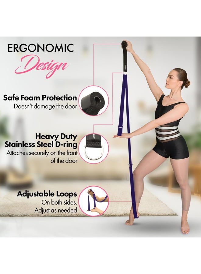 Zenmarkt Stretch Strap with Door Anchor – Improve Leg Stretching with Door Flexibility Trainer - Perfect Home Equipment for Ballet, Dance, MMA, Taekwondo, Yoga & Gymnastics Exercises - Booklet & Box Incl - Image 2