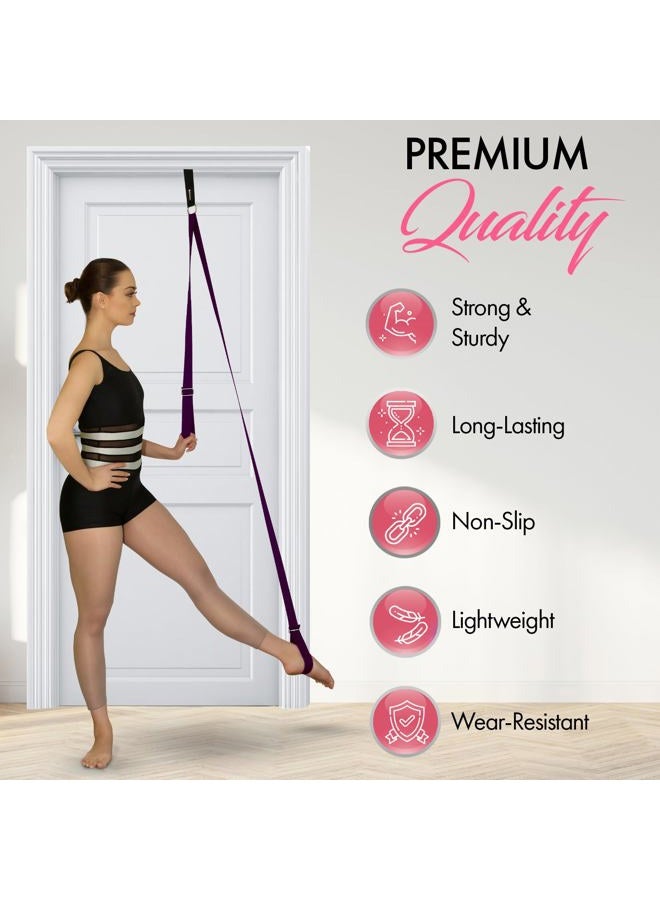 Zenmarkt Stretch Strap with Door Anchor – Improve Leg Stretching with Door Flexibility Trainer - Perfect Home Equipment for Ballet, Dance, MMA, Taekwondo, Yoga & Gymnastics Exercises - Booklet & Box Incl - Image 3