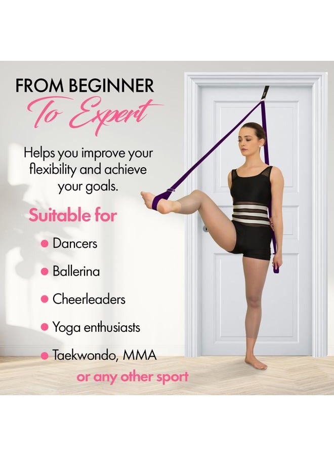 Zenmarkt Stretch Strap with Door Anchor – Improve Leg Stretching with Door Flexibility Trainer - Perfect Home Equipment for Ballet, Dance, MMA, Taekwondo, Yoga & Gymnastics Exercises - Booklet & Box Incl - Image 4