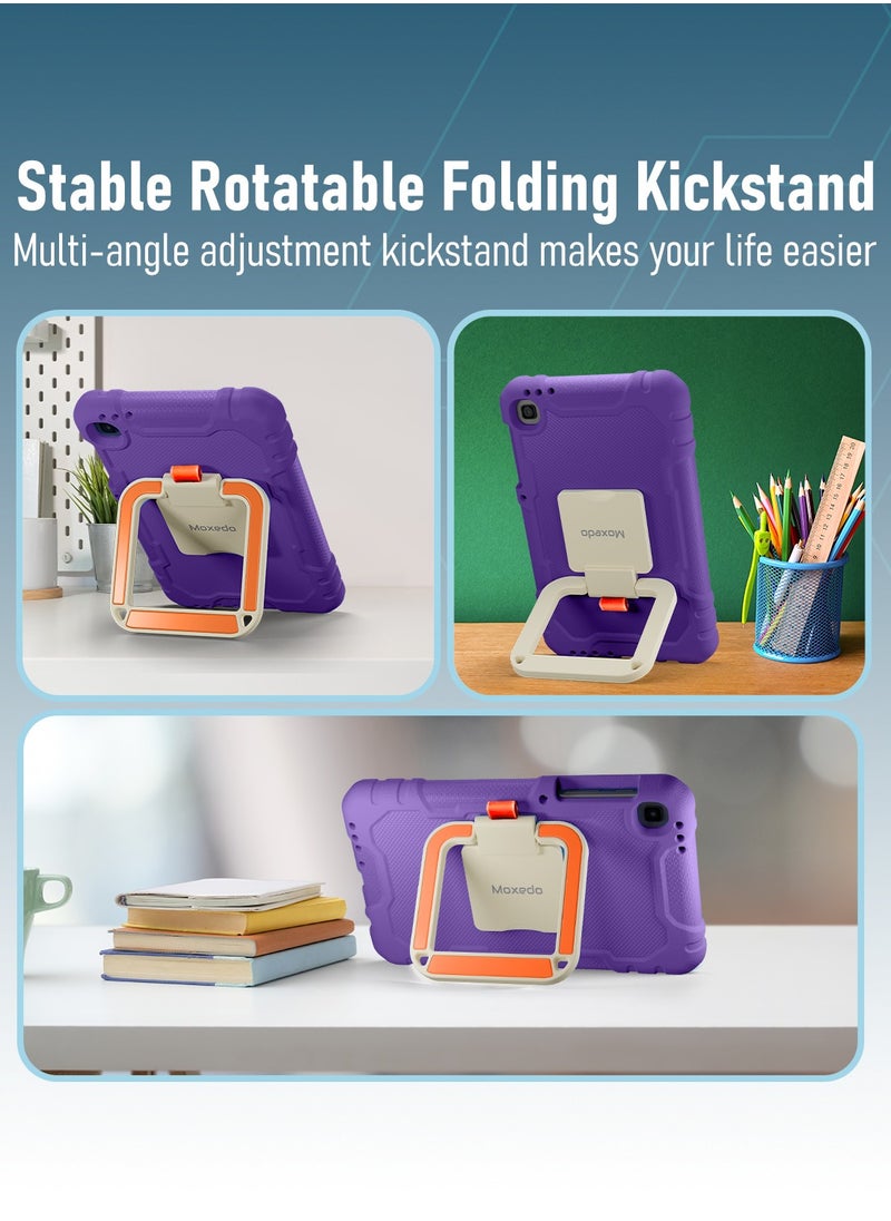 Moxedo Moxedo Rugged Protective EVA Foam Silicone Kids Case Cover, Shockproof Foldable 360 Rotatable Stand Handle Grip with Pencil Holder Compatible for Samsung Galaxy Tab A7 Lite 8.7-inch (Purple)  - Image 4