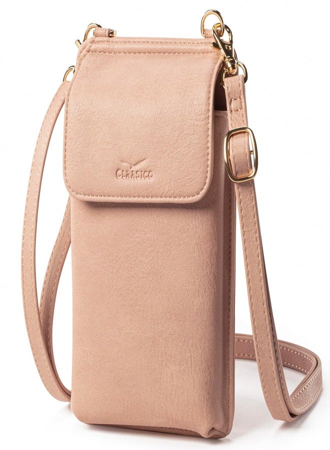 Claasico Womens Crossbody Wallet & Phone Case | iPhone/Samsung/LG Magnet Cell Pouch & Handbag, Pink - Image 1