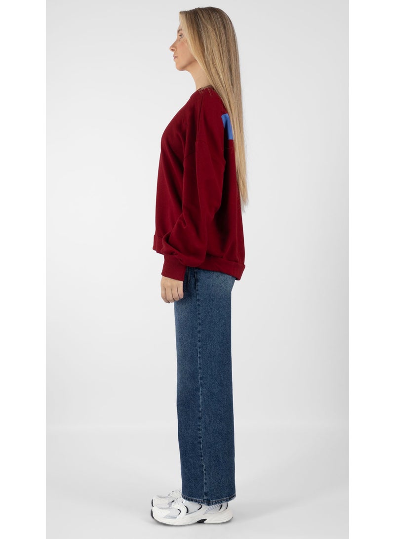 كيفيلي سويت شيرت بطبعة كتابة - أحمر - Image 4