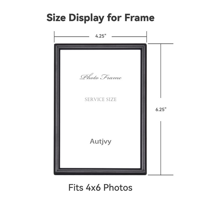Autjvy 4x6 Picture Frame Matte Black Modern Simple Thin Aluminum Metal Photo Frame with HD Real Glass  Display for Tabletop and Wall Collage. (2 Pack) - Image 2