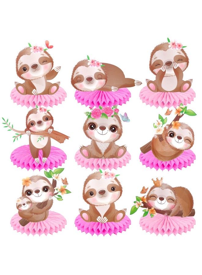 umoni Sloth Party Decoration Sloth Table Honeycomb Centerpiece Sloth Birthday Party Table Decoration For Cartoon Animal Birthday Party Supplies - Image 1