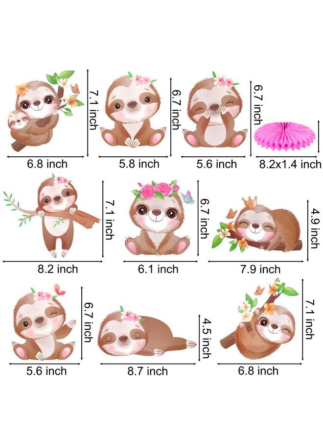 umoni Sloth Party Decoration Sloth Table Honeycomb Centerpiece Sloth Birthday Party Table Decoration For Cartoon Animal Birthday Party Supplies - Image 5