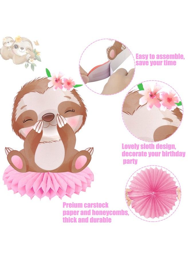 umoni Sloth Party Decoration Sloth Table Honeycomb Centerpiece Sloth Birthday Party Table Decoration For Cartoon Animal Birthday Party Supplies - Image 3