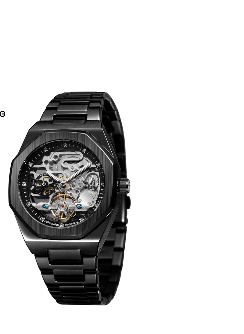xozgdovg Men's automatic mechanical watch luminous three-eye six-needle star 1689 YEATION cross-border Select steel belt mechanical watch. 