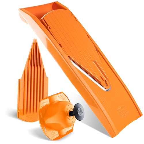 Börner Borner Mandoline Food Slicer V1 (Basic Set) by Reston Lloyd • V-Slicer with Food Holder • Made in Germany • Fruit & Vegetable Chopper • Multiple Settings • Color: Orange - Image 5