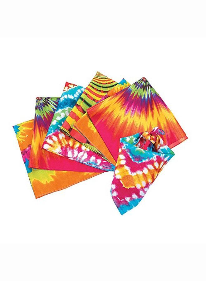 Fun Express Tie Dye Psychedelic Bandanas (Set Of 12) 70'S Hippie Party Apparel - Image 2