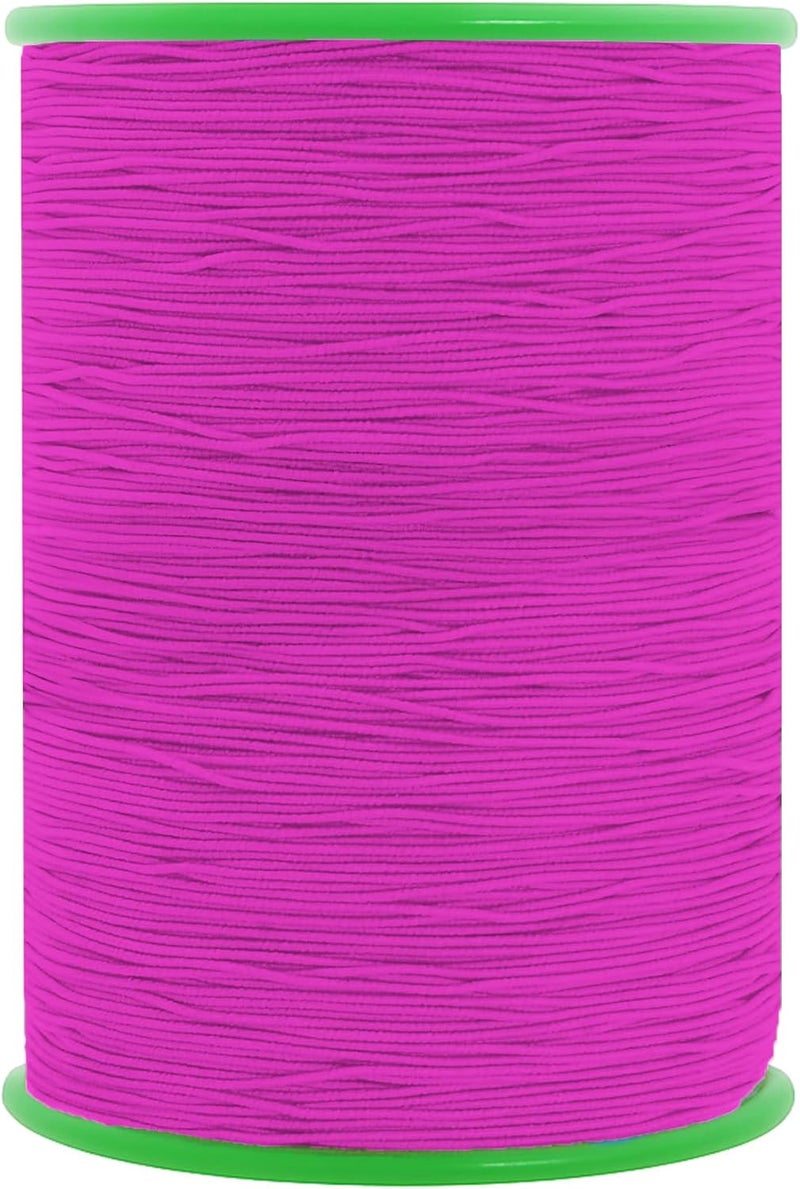 Mandala Crafts Fuchsia Shirring Elastic Thread for Sewing, Knitting, Smocking, and DIY Crafts - 546 Yards 0.6mm Fine Thin Stretch Thread for Sewing Machines - Image 1