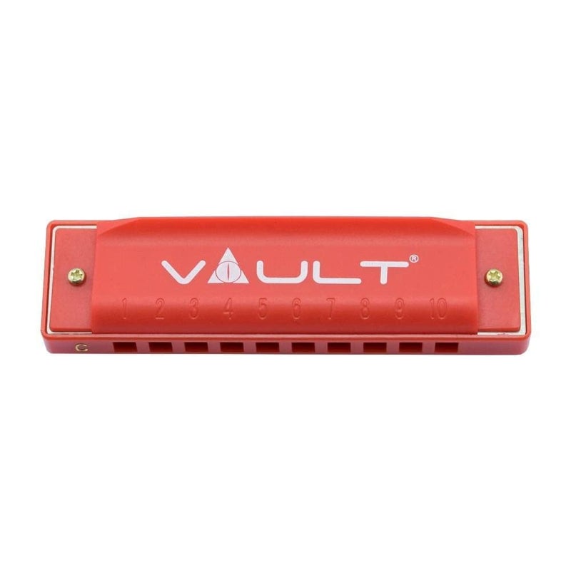 VAULT هارمونيكا/أورغن فم HA500 مفتاح C 10 ثقوب - أحمر - Image 1