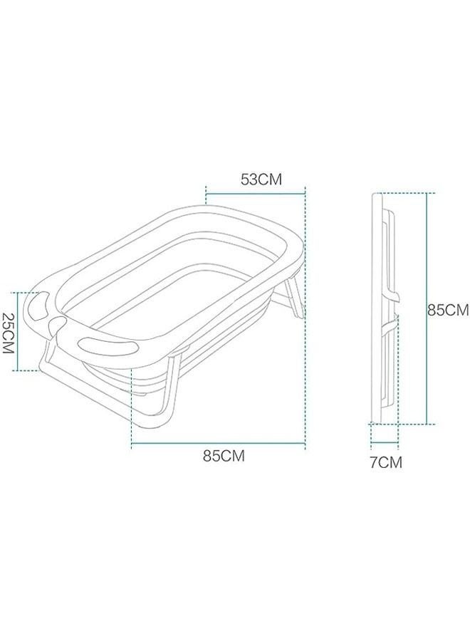 عربست حوض استحمام للأطفال، حوض استحمام قابل للطي وغير قابل للانزلاق للأطفال الرضع، مزود بميزان حرارة ووسادة استحمام عائمة، مناسب للأطفال من عمر 0 ​​إلى 8 سنوات - لون وردي مع وسادة. - Image 3