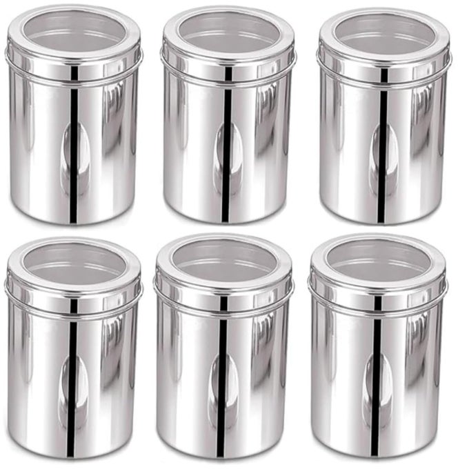 750GMS STAINLESS STEEL KITCHEN CONTAINERS GROCERY CONTAINE SEE THROUGH 1000ML KITCHEN STORAGE CONTAINERS SET OF 6 TRANSPARENT STEEL CANISTERS CAPACITY 750GMS APPROX