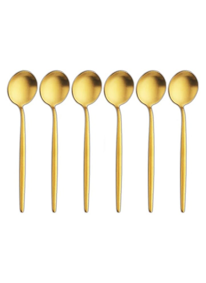 Generic 6 Piece Gold Spoon Set Stainless Steel Flatware Set (Gold)  - Image 1