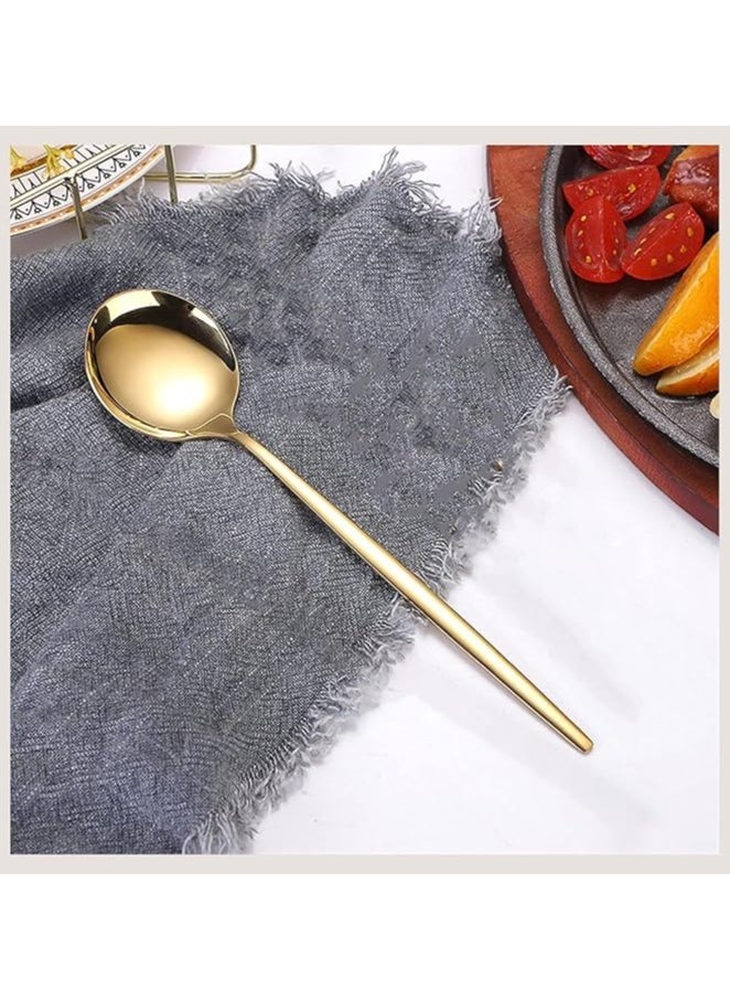 Generic 6 Piece Gold Spoon Set Stainless Steel Flatware Set (Gold)  - Image 4
