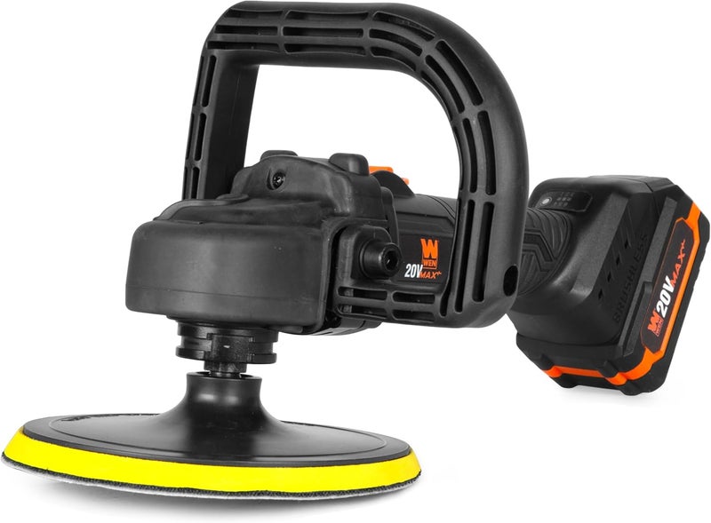 Wen 20V Max Cordless 7-Inch Variable Speed Rotary Polisher and Waxer Kit with 4Ah Battery, Charger, and Polishing Pads (20877) - Image 1