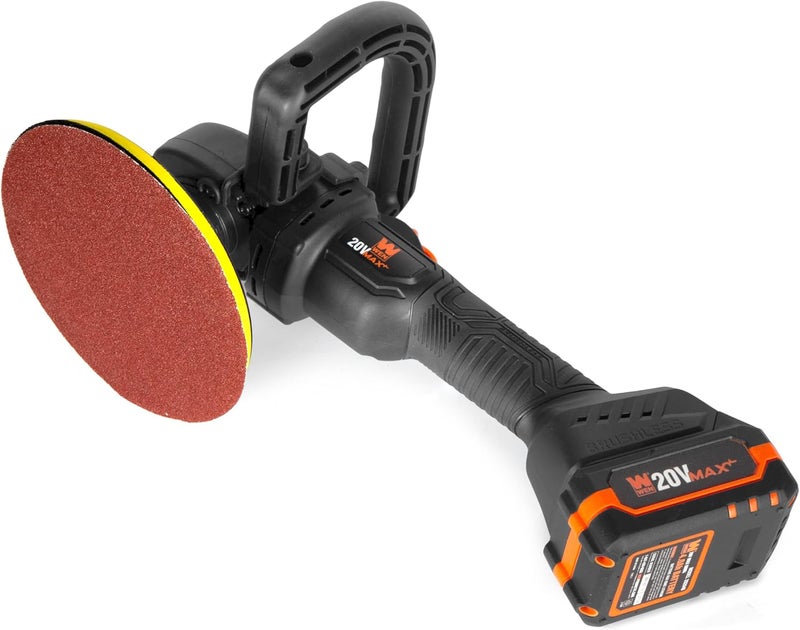 Wen 20V Max Cordless 7-Inch Variable Speed Rotary Polisher and Waxer Kit with 4Ah Battery, Charger, and Polishing Pads (20877) - Image 3