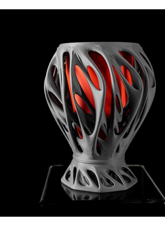 أصيص نباتات - أصيص زهور مزخرف من مانتيس للنباتات الداخلية والخارجية، مزهرية هندسية فريدة لديكور المنزل والمكتب، أصيص جيد التهوية مع تصريف - أسود وأحمر - Image 3