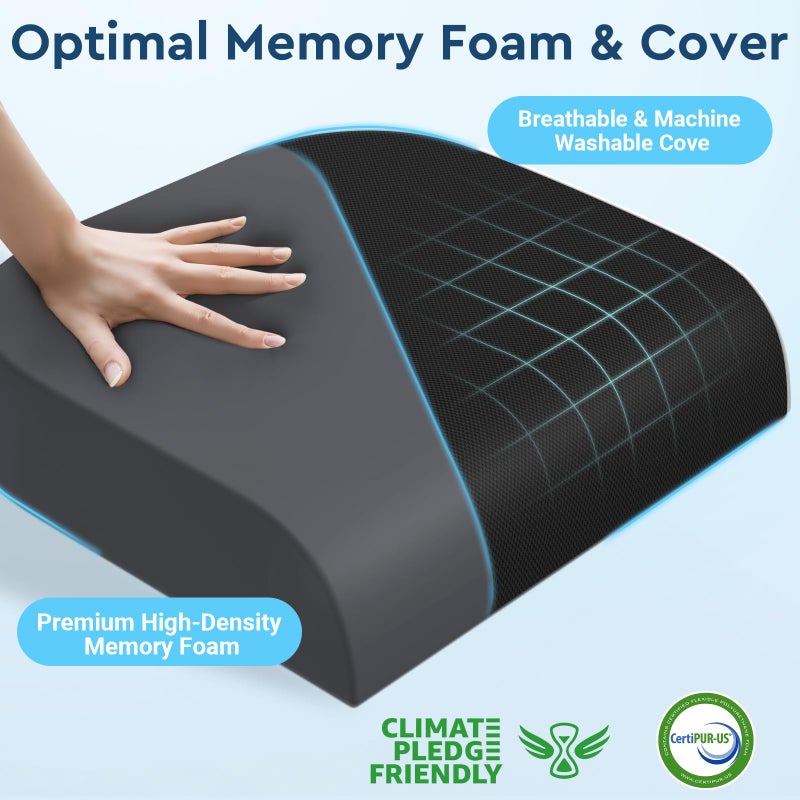 SofterCharm Seat Cushion, Memory Foam Office Chair Cushions for Long Sitting Hours, Chair Pad for Sciatica, Coccyx, Tailbone, Hip Pain & Pressure Relief, Office, Home,Car Seats,Airplane, Black/X-Large - Image 3