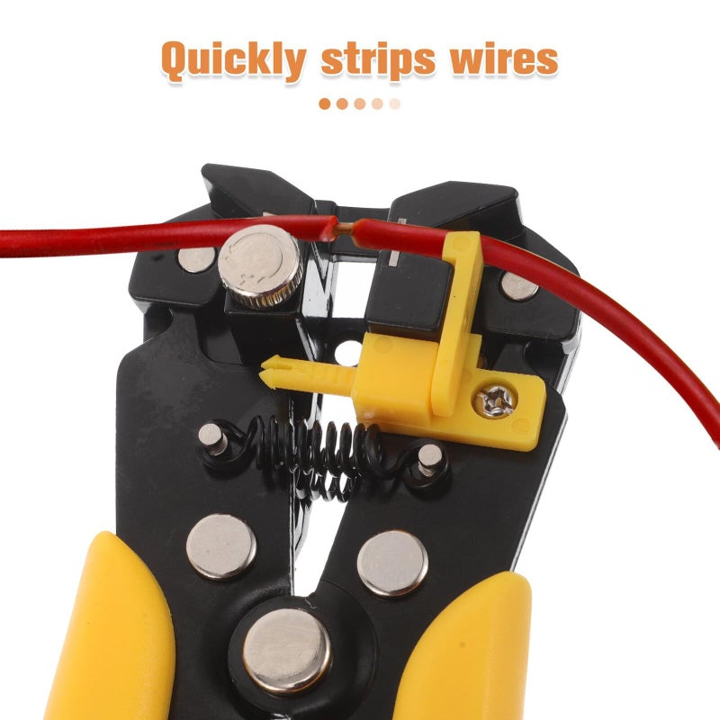 Yellow Automatic Wire Stripper Crimping Pliers Electrician Hand Tool - Image 4